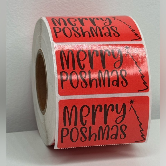 MERRY POSHMAS/THANK YOU STICKERS/CHRISTMAS STICKERS/SMALL BUSINESS/CHRISTMAS - Picture 1 of 15